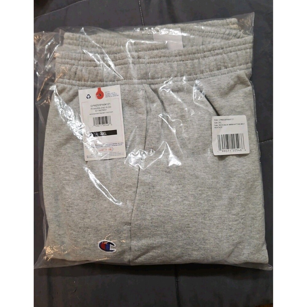 NWT Champion Powerblend Relaxed Bottom Pants Fleece Sweatpants Gray 3XL
